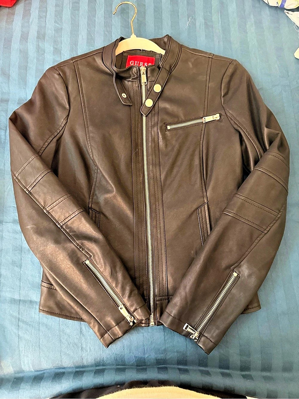 GUESS Women's Black Moto Jacket